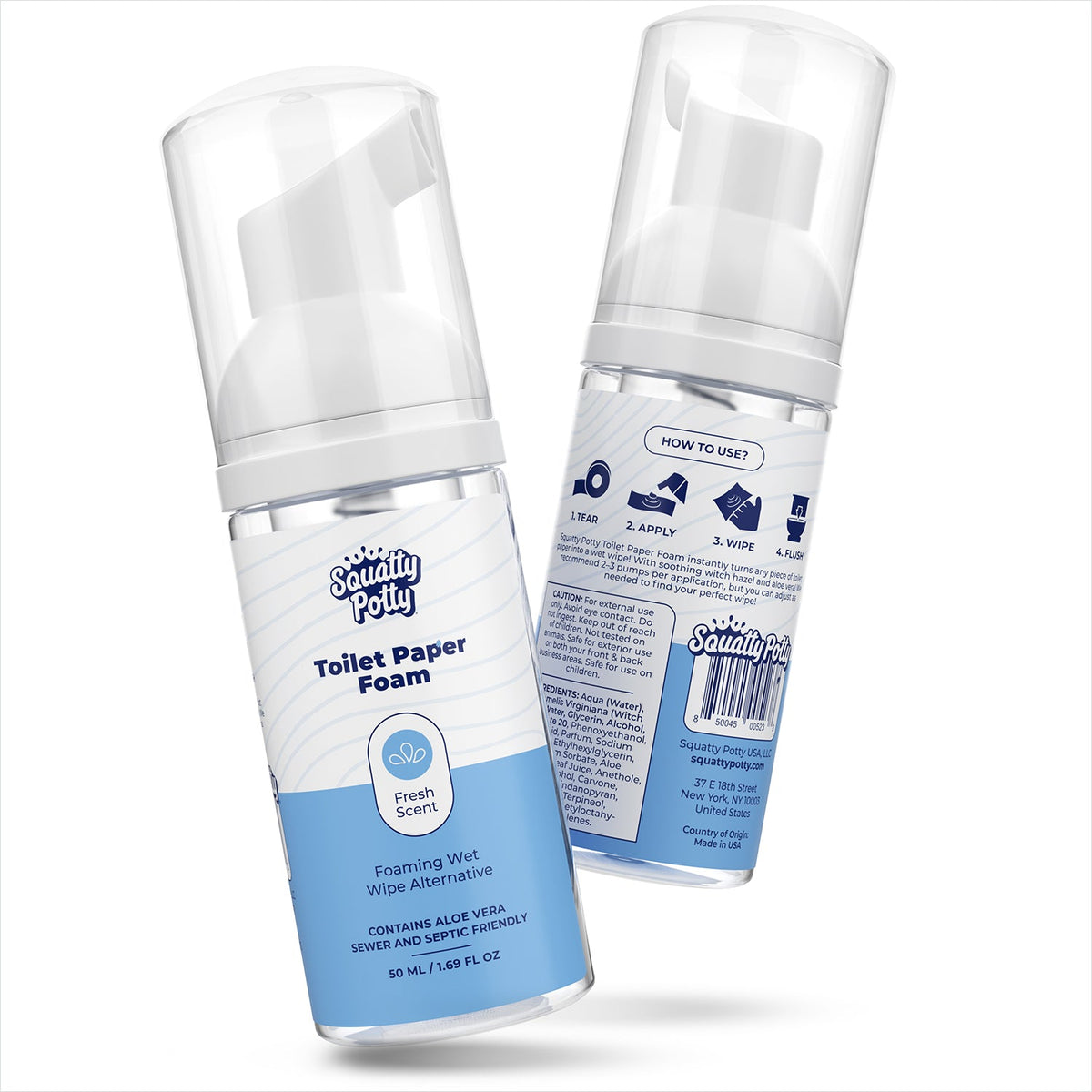 Toilet Paper Foam Instant Wet Wipe 2 Pack
